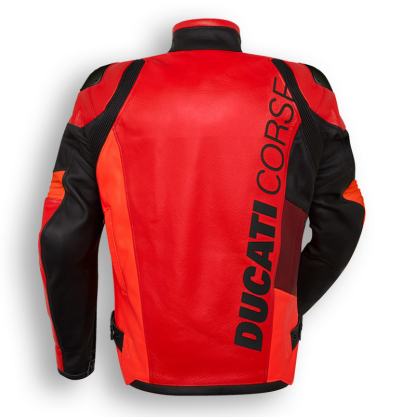 DUCATI CORSE C6 LEATHER JACKET BY DAINESE IN RED/RED/BLACK - Image 3