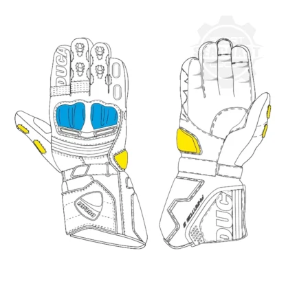 DUCATI SPEED EVO C2 FABRIC-LEATHER MOTORCYCLE GLOVES BY HELD - Image 2